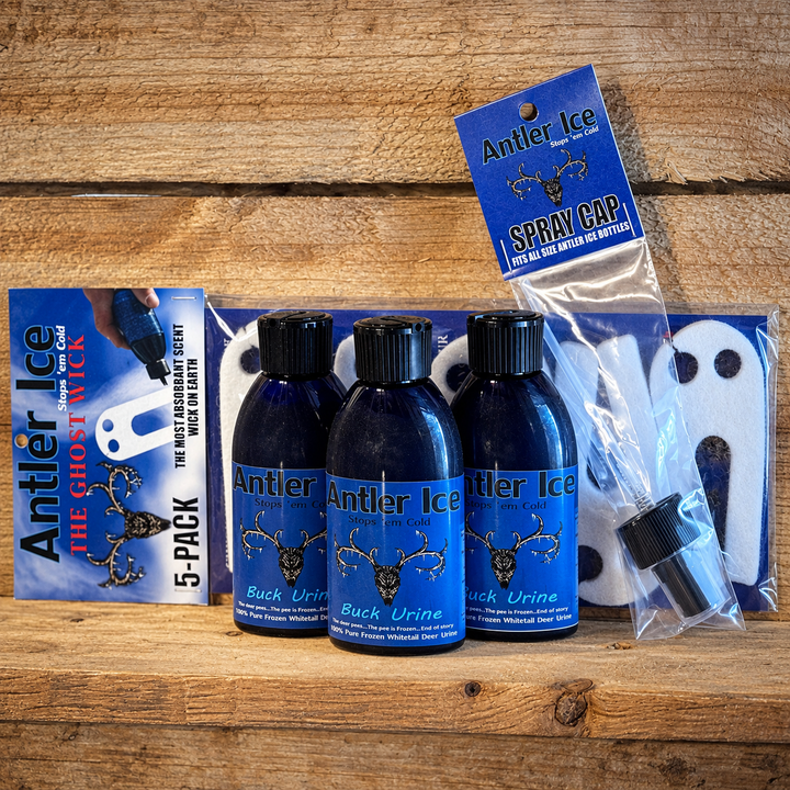 Mock Scrape Kit - Buck Urine & Ghost Wicks | Antler Ice